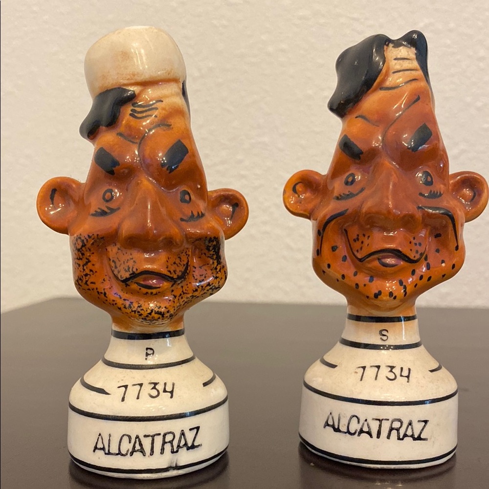 Vintage 50’s Alcatraz Jailbirds Salt and Pepper Shakers